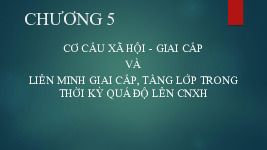 Chương 5: Cơ cấu xã hội - giai cấp và liên minh giai cấp, tầng lớp trong thời kỳ quá độ lên CNXH | Giáo trình môn lịch sử Đảng cộng sản Việt Nam | Đại học Bách khoa hà nội
