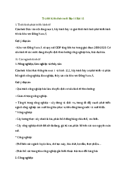 Giải Địa lí 11 Bài 12: Kinh tế khu vực Đông Nam Á | Kết nối tri thức