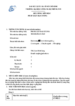 Đề cương môn pháp luật đại cương 2021 | Trường Đại học CNTT Thành Phố Hồ Chí Minh