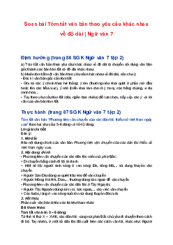 Soạn bài Tóm tắt văn bản theo yêu cầu khác nhau về độ dài | Ngữ văn 7 sách Cánh diều