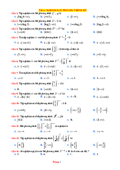 TOP 35 câu trắc nghiệm bất phương trình mũ