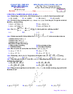 Đề thi học kỳ 2 Toán 11 năm 2018 – 2019 trường THPT Vinh Lộc – TT Huế
