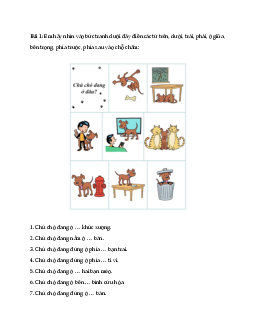 Bài tập Toán lớp 1 Bài 1 Sách Cánh Diều