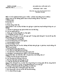 Bộ đề thi giữa học kì 1 môn GDCD lớp 7 năm 2023 - 2024 KNTT - Đề 4