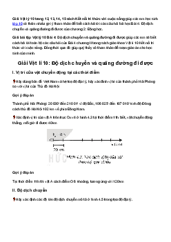 Giải Vật lí 10 Bài 4: Độ dịch chuyển và quãng đường đi được | Kết Nói Tri Thức