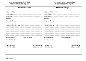 Mẫu phiếu giao việc
