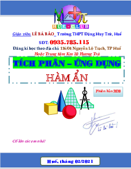 Phiếu bài tập tích phân hàm ẩn có đáp án và lời giải Toán 12