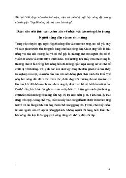 Văn mẫu Viết đoạn văn nêu tình cảm, cảm xúc về nhân vật bác nông dân trong câu chuyện Người nông dân và con chim ưng | Kết nối tri thức