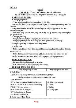 Giáo án Toán 3 Kết nối tri thức (KNTT) tuần 28
