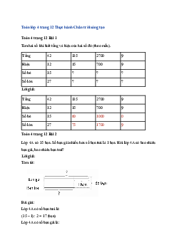 Toán lớp 4 trang 11, 12 Bài 42: Tìm hai số khi biết tổng và hiệu của hai số đó Chân trời sáng tạo