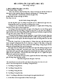 Đề cương ôn tập giữa học kì 2 môn Tiếng Việt lớp 4 năm 2023 - 2024 | Chân Trời Sáng Tạo đề 1
