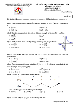 Đề thi học kì 2 Toán 12 năm 2019 – 2020 trường THPT Trần Hưng Đạo – Nam Định