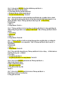 Đề cương trắc nghiệm ôn tập môn Internet và Thương mại điện tử