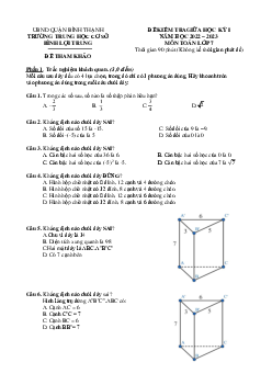 Đề tham khảo giữa kỳ 1 Toán 7 năm 2022 – 2023 trường THCS Bình Lợi Trung – TP HCM