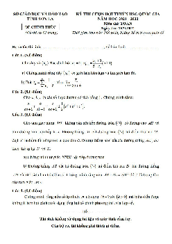 Đề chọn đội tuyển thi HSG QG môn Toán năm 2022 sở GD&ĐT Sơn La