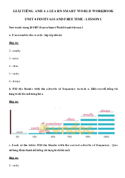 Sách bài tập tiếng Anh lớp 6 Unit 4 Lesson 1 - Smart World