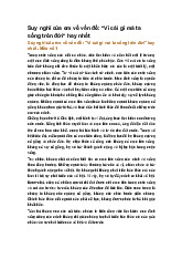 Suy nghĩ của em về vấn đề: "Vì cái gì mà ta sống trên đời" hay nhất