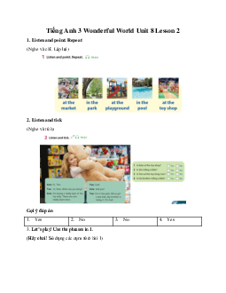 Giải BT Tiếng Anh 3 Wonderful World Unit 8 My Town Lesson 2