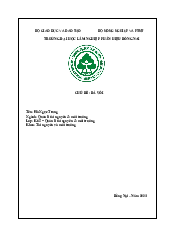Chủ đề: Đá vôi - Tiểu luận quản lý tài nguyên và môi trường | Đại học Lâm Nghiệp