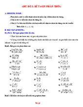 Giáo Án Dạy Thêm Đại Số 8 Chủ Đề Rút Gọn Phân Thức