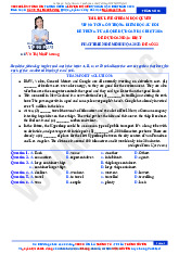 Đề dự đoán đặc biệt số 22 (Tuần 18) – Lộ trình VIP 90 ngày ôn thi Tốt nghiệp THPT 2025 môn Tiếng Anh