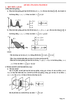 Tóm tắt lý thuyết và bài tập trắc nghiệm ứng dụng tích phân Toán 12