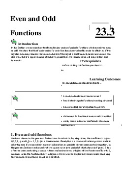 Even and odd fns HELM - calculus
