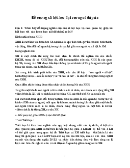 Đề cương ôn tập môn Xã hội học đại cương có đáp án