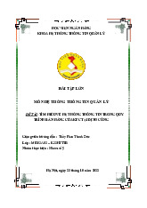 Báo cáo Phân tích hệ thống thông tin KFC môn Hệ thống thông tin quản lý | Học viện Ngân hàng