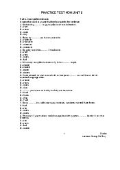 Tham khảo - Test for Unit 8 | Đại học Lao động - Xã Hội