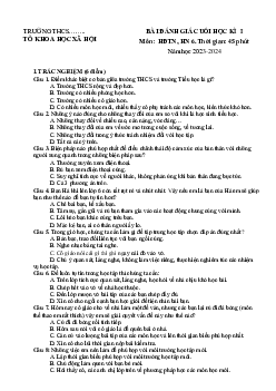 Đề thi học kì 1 môn Hoạt động trải nghiệm hướng nghiệp 6 năm 2023 - 2024 sách Kết nối tri thức với cuộc sống | đề 4