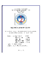 Phân Tích Đầu Tư & Tăng Trưởng Kinh Tế Việt Nam | Môn Kinh tế đầu tư - Đại học Kinh Tế Quốc Dân
