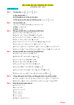 Đề cương ôn tập cuối học kì 1 Toán 8