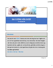 Khóa học Hóa Dược 1: Tổng quan và Nghiên cứu Thuốc Mới . Môn Hóa dược | Đại học Trường Đại học Phenika.