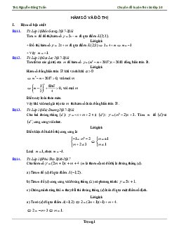 Chuyên đề hàm số và đồ thị ôn thi vào lớp 10 môn Toán – Nguyễn Đăng Tuấn