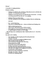 Chương 1: Quan điểm về Marketing chiến lược môn Chiến lược Marketing | Trường Quốc tế - Đại học Quốc gia Hà Nội