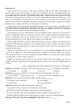 PASSAGE 25_Theme 1. Environment and Nature (Môi trường và thế giới tự nhiên)