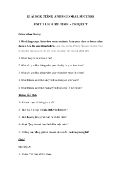 Tiếng Anh 8 unit 1 Project Global Success