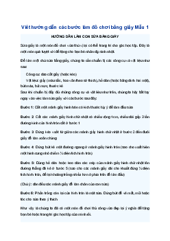 Viết hướng dẫn các bước làm đồ chơi bằng giấy | Tập làm văn 4