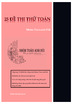 25 đề rèn luyện hướng đến kỳ thi tốt nghiệp THPT môn Toán năm học 2021 – 2022