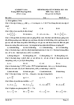 Đề học kỳ 1 Toán 11 năm 2023 – 2024 trường THPT Phan Ngọc Hiển – Cà Mau