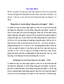 Văn mẫu lớp 8: Thông điệp về truyền thống “uống nước nhớ nguồn” qua truyện ngắn Người mẹ vườn cau Ngữ Văn 8 | Cánh diều