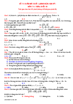 Đề khảo sát chất lượng giữa học kỳ I môn Toán 10 – Lương Tuấn Đức
