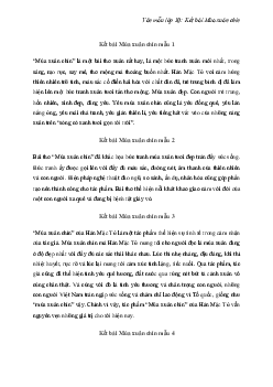 Kết bài Mùa xuân chín của Hàn Mặc Tử | Văn mẫu lớp 10 Kết Nối Tri Thức