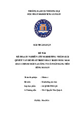 Kế Hoạch Nghiên Cứu Marketing giải quyết vấn đề nước mắm chay chinsu | Bài thảo luận Marketing Căn Bản