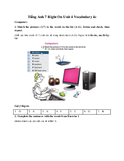 Tiếng Anh 7 Right On Unit 4 Vocabulary 4c