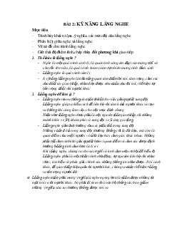 Tài liệu "Kỹ năng lắng nghe" trường Cao đẳng Bách khoa Nam Sài Gòn| Tài liệu môn Kỹ năng giao tiếp