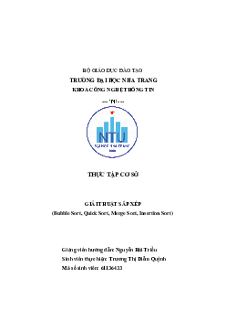 Giải thuật sắp xếp (Bubble Sort, Quick Sort, Merge Sort, Insertion Sort) | Khoa Công Nghệ Thông Tin