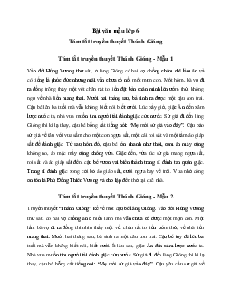 Văn mẫu lớp 6: Tóm tắt bài Thánh Gióng (16 mẫu) - Chân Trời Sáng Tạo