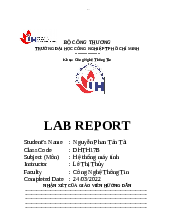 Lab report Hệ thống máy tính | Hệ thống máy tính | Trường Đại học Công nghiệp TP.HCM
